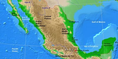 Cao nguyên bản đồ của Mexico