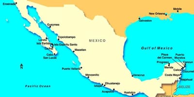 Bản đồ của Mexico cruise cổng