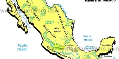 Bản đồ của Mexico dãy núi