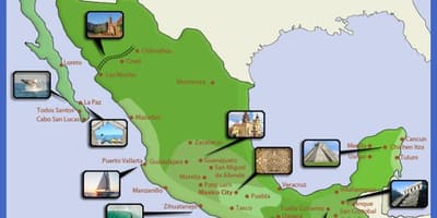 Bản đồ của Mexico điểm du lịch