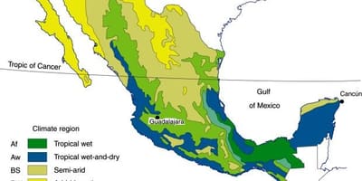 Khí hậu bản đồ Mexico