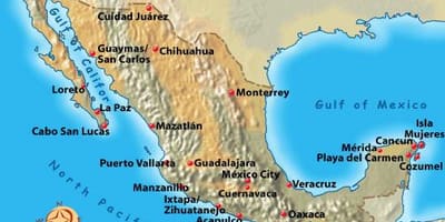 Mexico đến nghỉ bản đồ