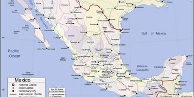 Bản đồ của Mexico khu nghỉ mát bờ biển thái bình dương