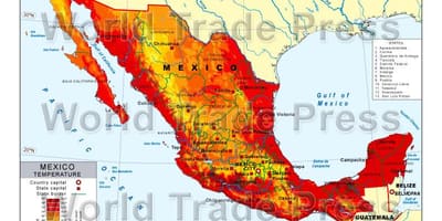 Bản đồ của Mexico nhiệt độ