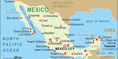 Mexico sân bay quốc tế bản đồ