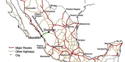 Mexico toll road bản đồ