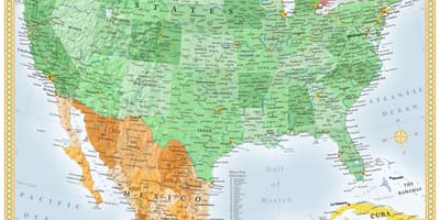 Chúng tôi và Mexico bản đồ