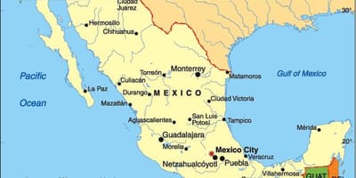 Nước Mexico bản đồ