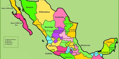 Nước bản đồ Mexico