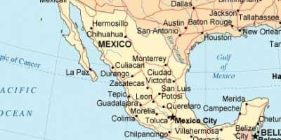 Bản đồ của nam Mexico