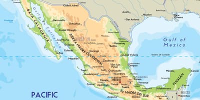 Bản đồ của ngọn núi ở Mexico
