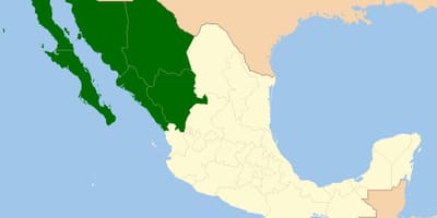 Bản đồ của tây bắc Mexico