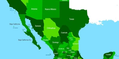 Bản đồ của tây nam Mexico