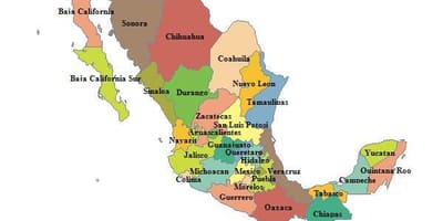 Bản đồ của Mexico tỉnh